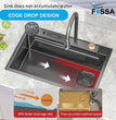 FOSSA 30"x18"x10" Stainless Steel Handmade Single Bowl With Water Fall Kitchen Sink, Matte Finish, FS-WFS - Fossa Home 
