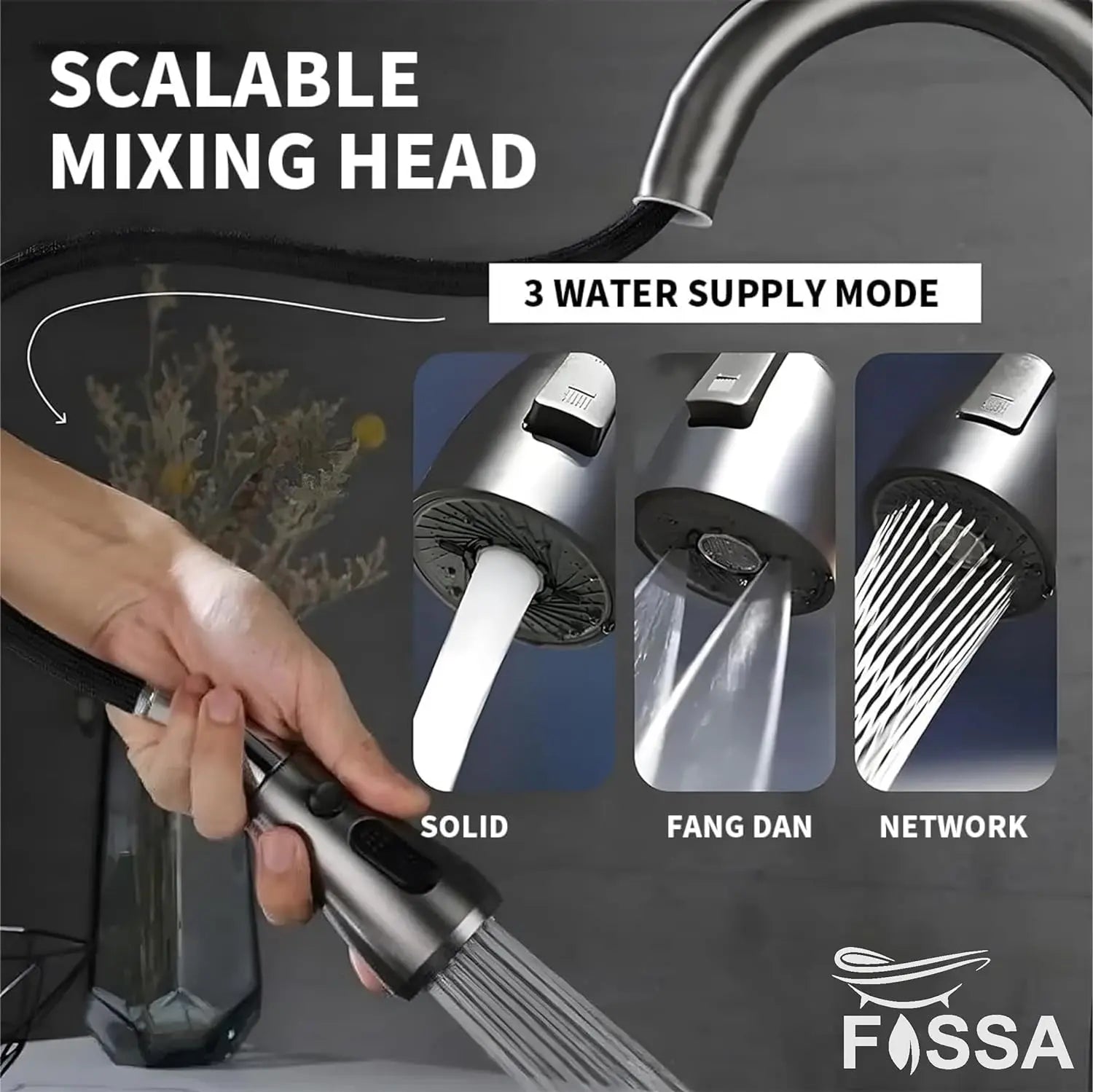 Fossa 32"x18"x10" inch Single Bowl Premium Waterfall Kitchen Sink Honeycomb Embossed Sink with White Nano Coating, Stainless Steel, Rectangular Workstation, Faucet With All Accessories. Fossa Home