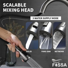 Fossa 32"x18"x10" inch Single Bowl Waterfall Kitchen Sink 304 Grade Honeycomb Embossed Sink with White Nano Coating, Stainless Steel, Rectangular Workstation, Faucet With All Accessories. Fossa Home