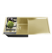 Fossa 37"x18"x10" Single Bowl With Drain Board Premium Handmade Kitchen Sink Gold Fossa Home