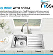 Fossa 37"x18"x10" Single Bowl With Drain Board  Stainless Steel Kitchen Sink With SS Coupling Glossy Finish - Fossa Home 