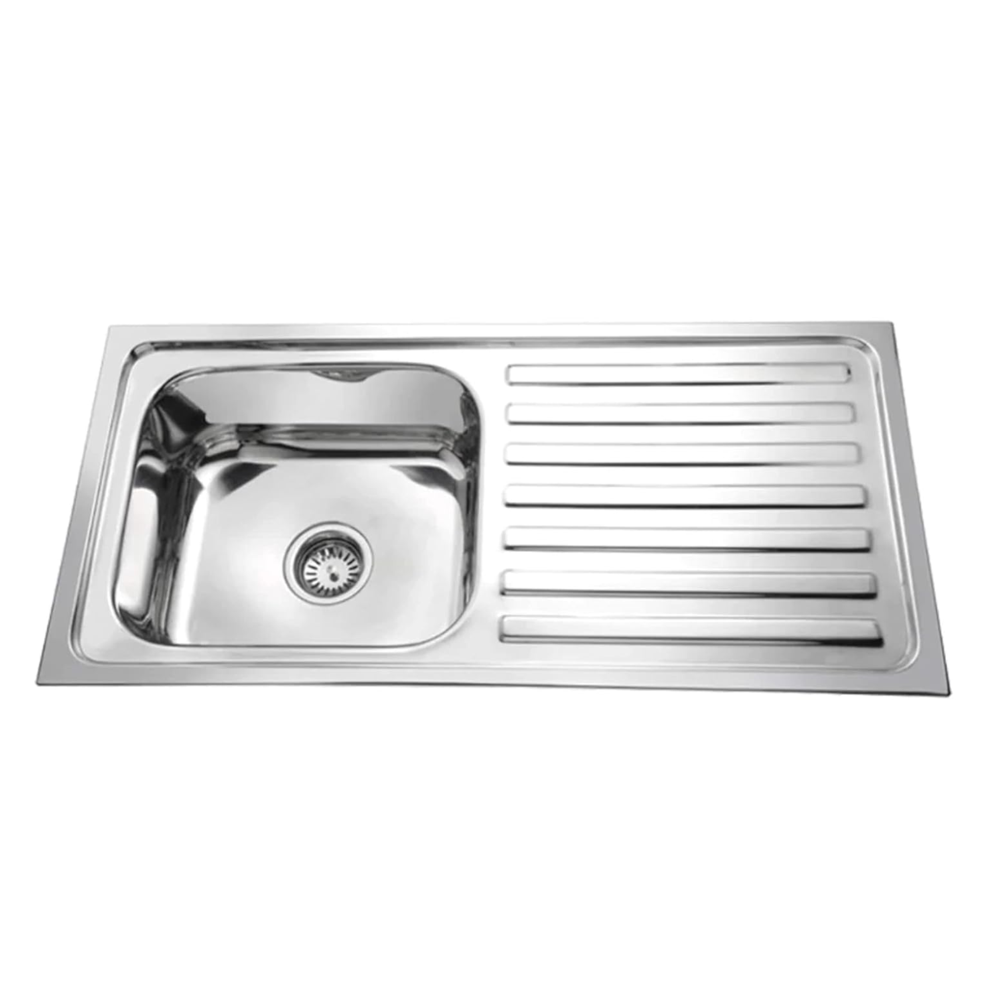 Drain Board 304 Grade Stainless Steel Kitchen Sink With Glossy Finish Fossa Home