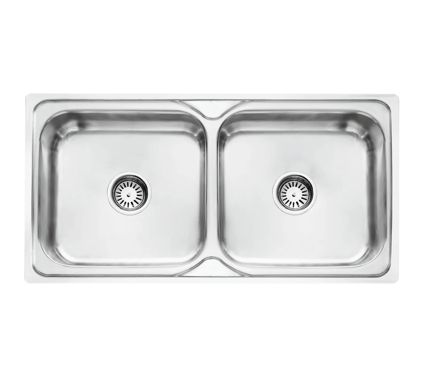 Fossa 37"x18"x8" Double Bowl Stainless Steel Kitchen Sink With SS Square Coupling Glossy Finish - Fossa Home 