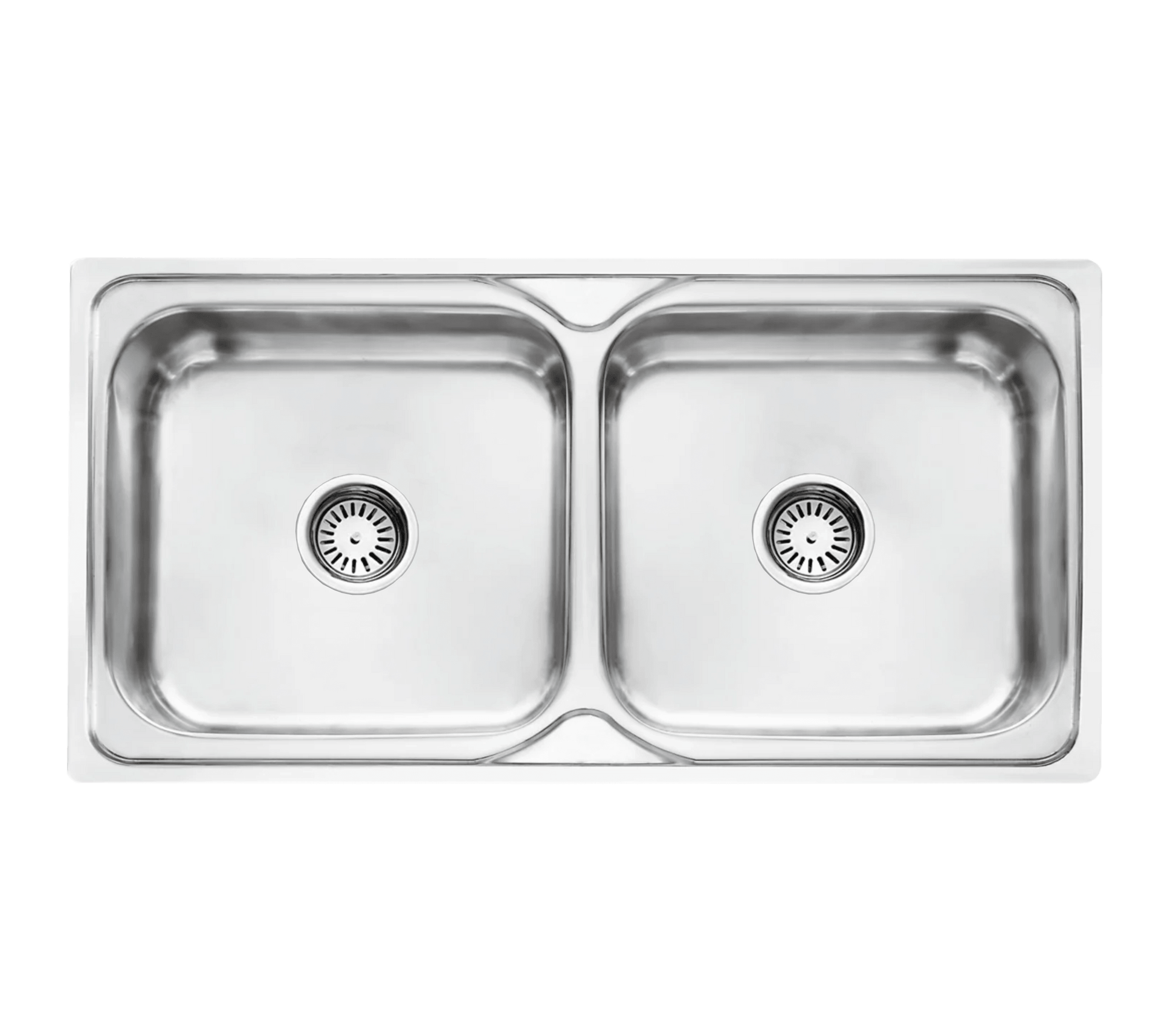 Fossa 37"x18"x8" Double Bowl Stainless Steel Kitchen Sink With SS Square Coupling Glossy Finish - Fossa Home 