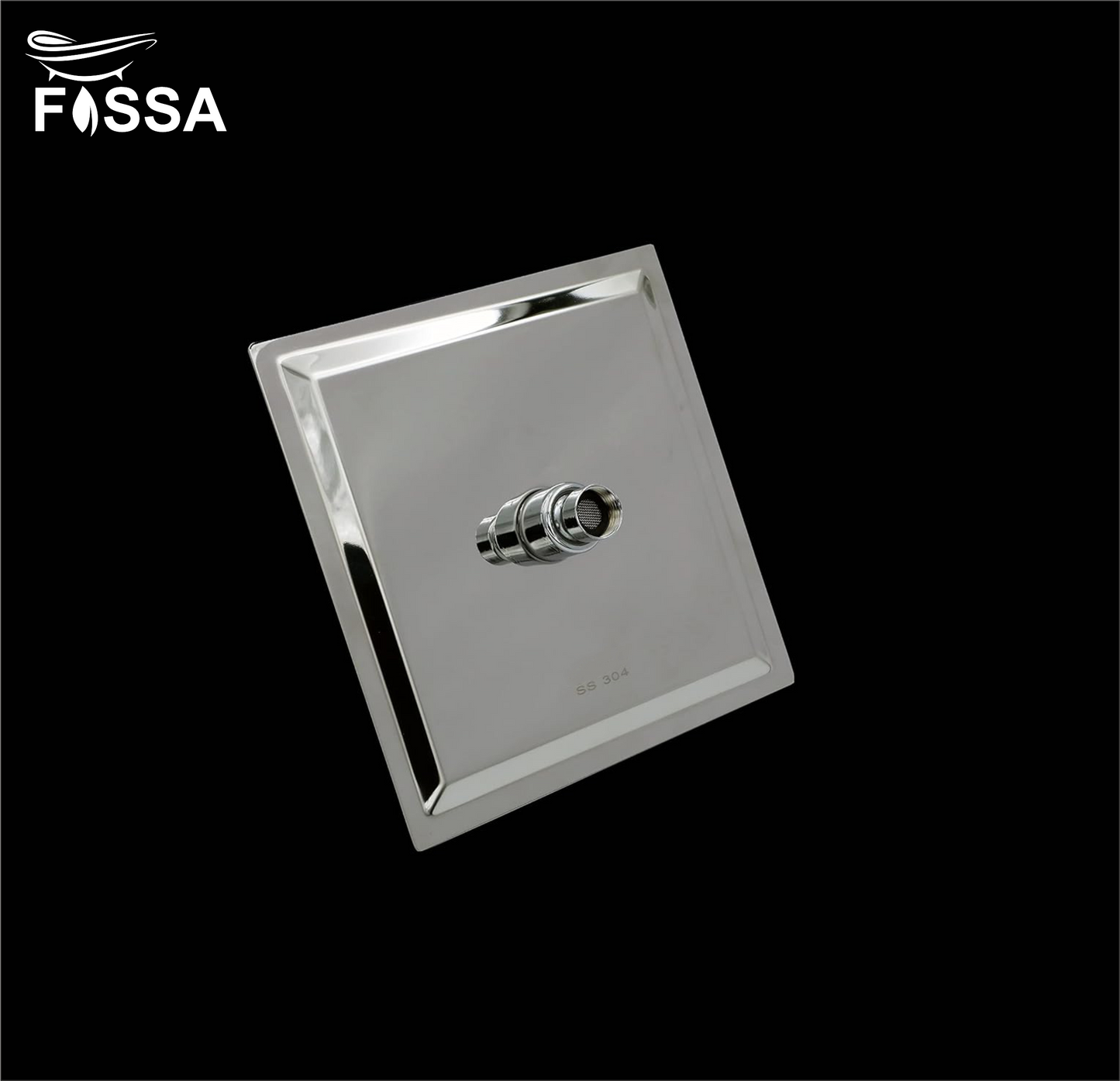 Fossa 4"X4" Inch Rain Shower - Square High Pressure Shower Head Made of 304 Stainless Steel Chrome Finish ( With Arm Set 9" Inch ) Fossa Home