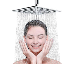 Fossa 4"x4"" Inch Square Fixed Stainless Steel Shower Head for Bathroom Luxury Hotel Luxury Bathroom Shower Head Unique Design ( Without Arm ) Fossa Home