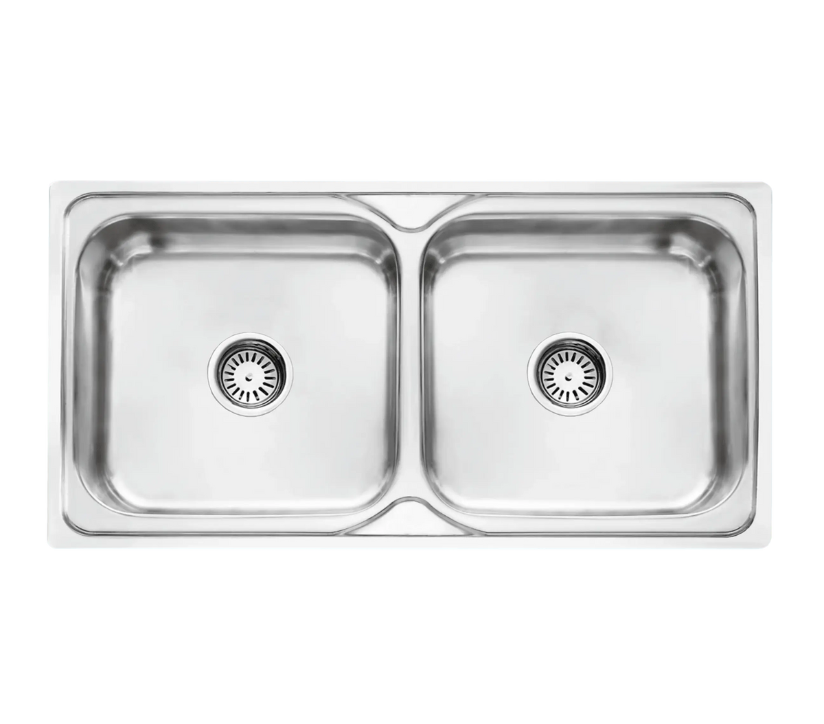 Fossa 45"x20"x08" inch Double Bowl 304 Grade Stainless Steel Kitchen Sink With SS Square Coupling Glossy Finish Fossa Home