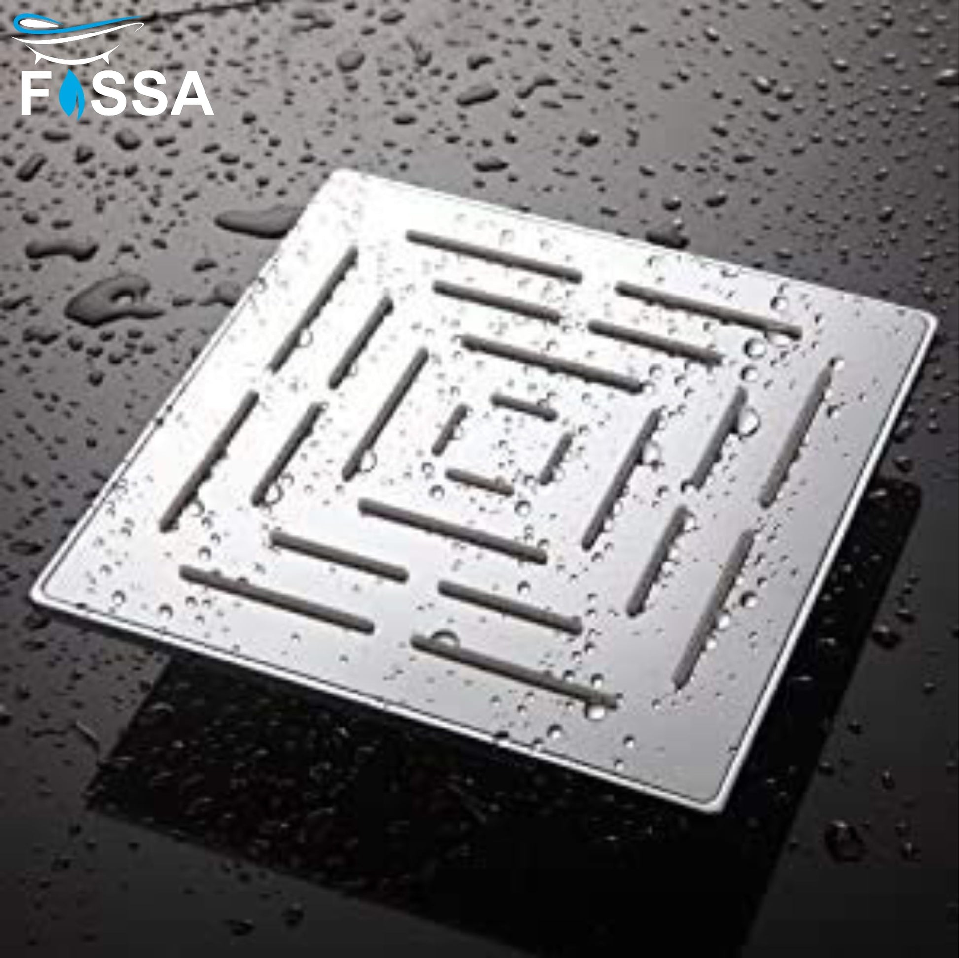 Fossa 6"x6" Inch Square Fixed Stainless Steel Shower Head for Bathroom Luxury Hotel Luxury Bathroom Shower Head Unique Design Fossa Home
