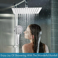 Fossa 6x6 Rain Overhead Shower Square 304 Stainless Steel Rain Showers Overhead Wall Mounted, Without Arm UOHS-002 Fossa Home