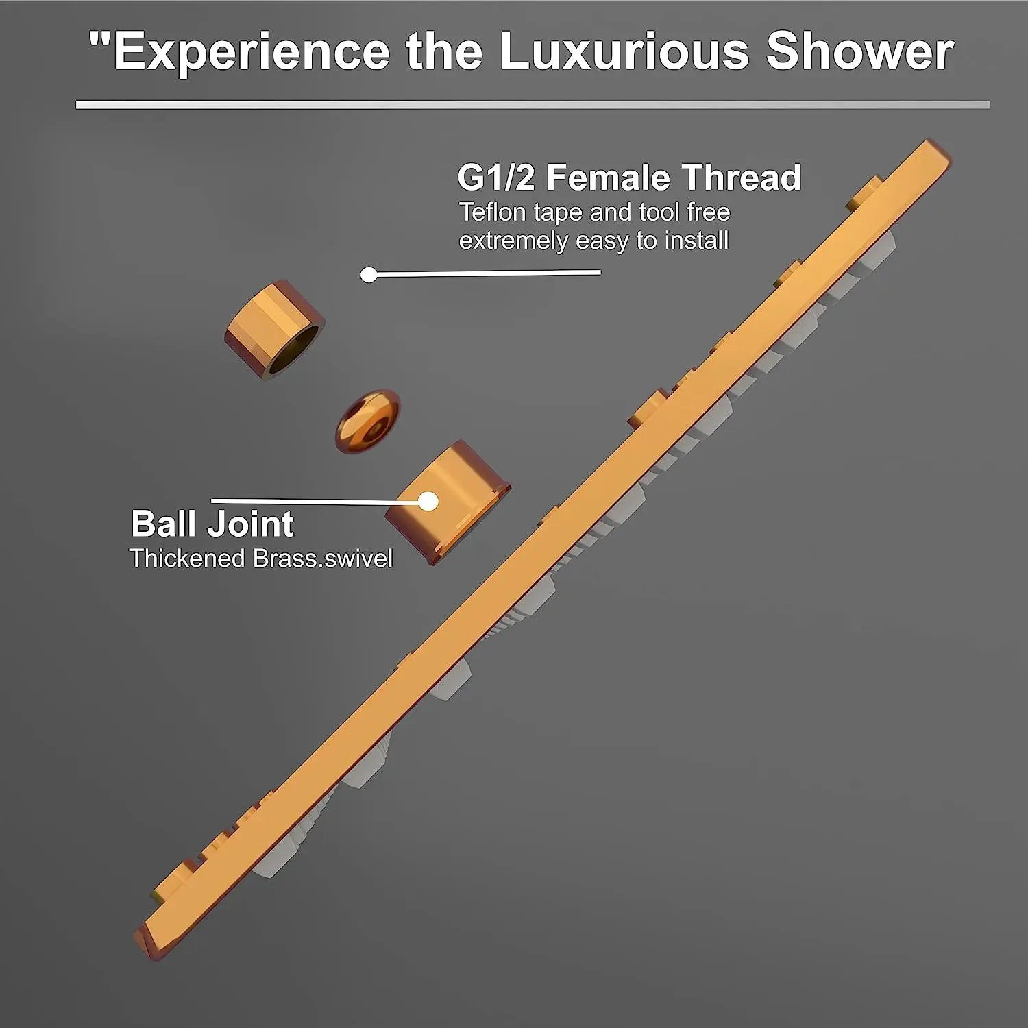 Fossa 8 Inch Rainfall Shower Head Fixed Shower Head 304 Stainless Steel Rain Showers Overhead Wall Mounted, (Copper) Fossa Home