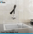 Fossa Brass Sink Cock with Dual Flow Kitchen Faucet with Flexible Swivel Spout (Black) - Fossa Home 