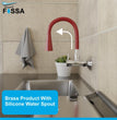 Fossa Brass Sink Cock with Dual Flow Kitchen Faucet with Flexible Swivel Spout (Red) - Fossa Home 