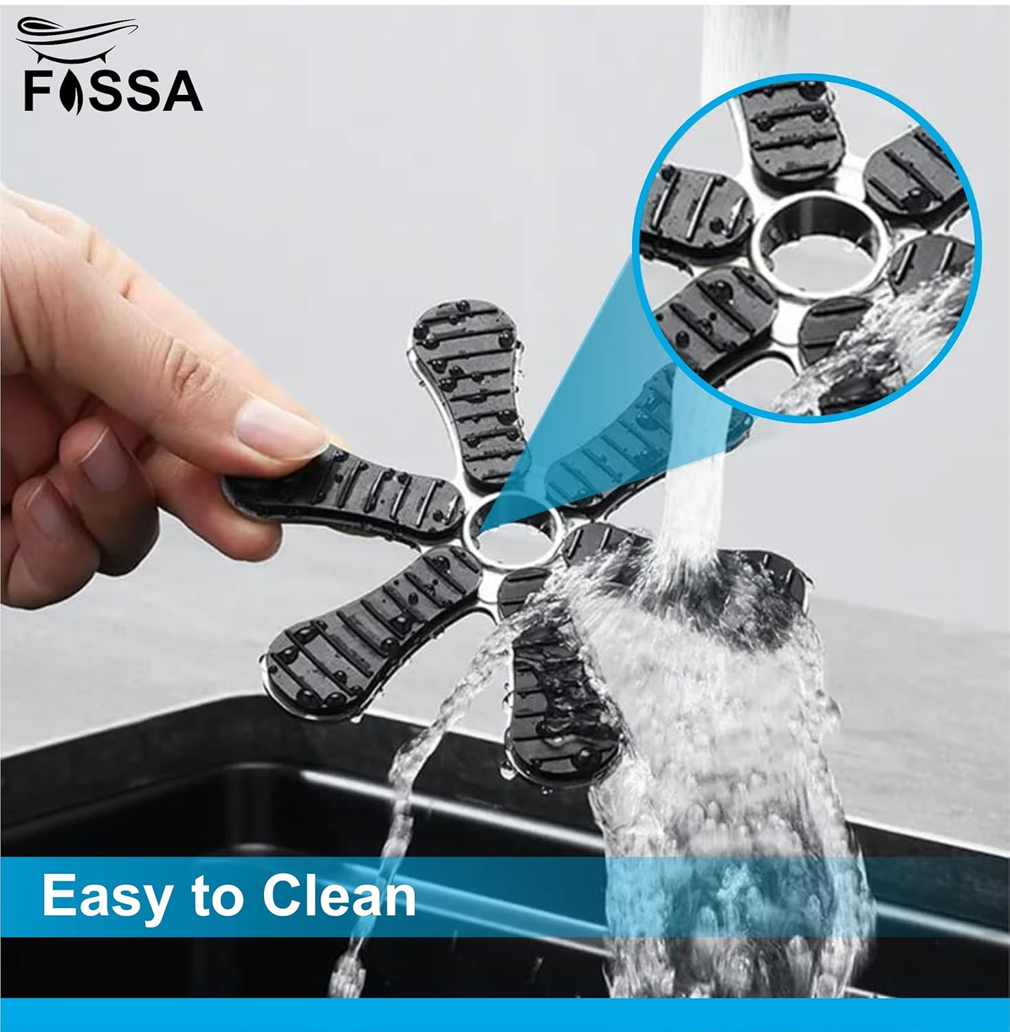 Fossa Glass Rinser for Kitchen Sink,Cup Washer Cleaner for Sink Glass Bottle Washer Cleaner Sink Accessories Stainless Steel (Silver) Fossa Home