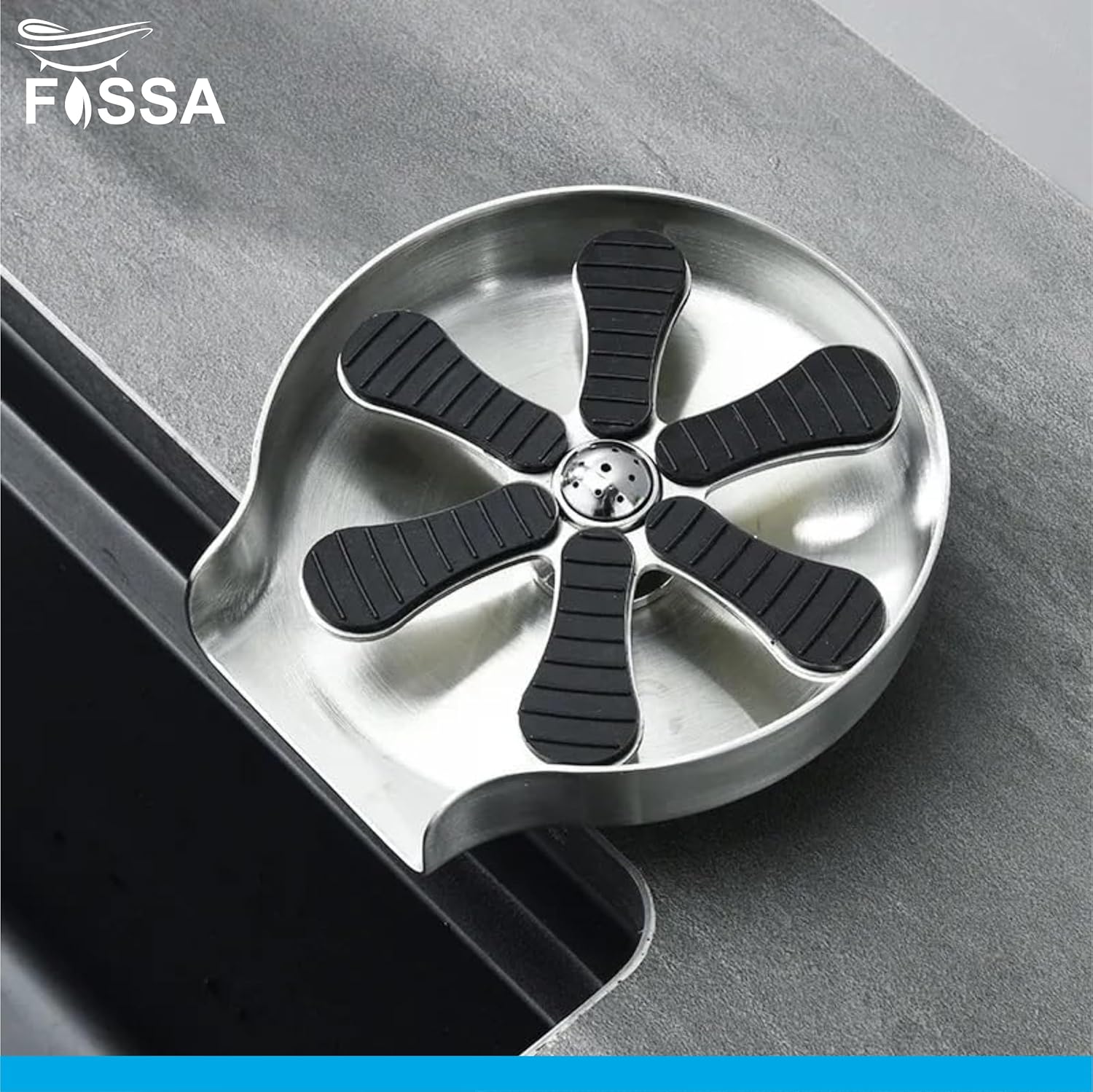 Fossa Glass Rinser for Kitchen Sink,Cup Washer Cleaner for Sink Glass Bottle Washer Cleaner Sink Accessories Stainless Steel (Silver) Fossa Home