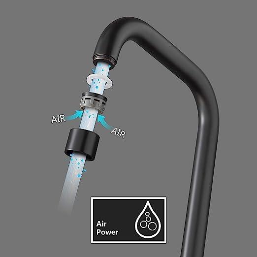 Fossa High Pressure Kitchen Faucet 360° Swivel, Stainless Steel Kitchen Faucet, Kitchen Mixer Tap with High L Bend Spout-257mm (Black) - Fossa Home 