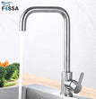 Fossa High Pressure Kitchen Faucet 360° Swivel, Stainless Steel Kitchen Faucet, Kitchen Mixer Tap with High L Bend Spout-257mm (Silver) - Fossa Home 