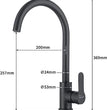 Fossa High Pressure Kitchen Faucet 360° Swivel, Stainless Steel Kitchen Faucet, Kitchen Mixer Tap with High Spout-257mm (Black) - Fossa Home 