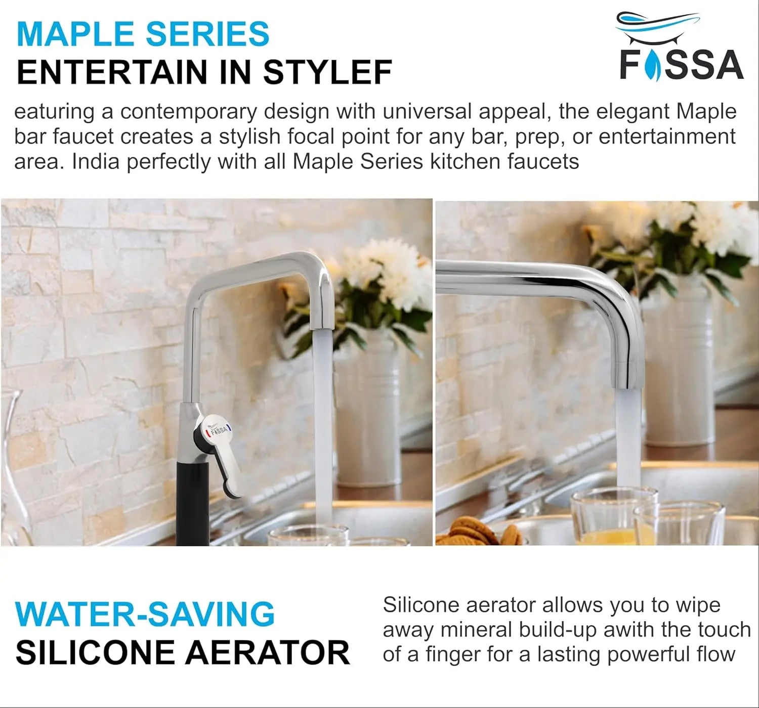 Fossa Italian 15" inch Commercial Single Handle Kitchen Sink Faucet Mixer with Pot Filler in Spot Free Brass/Chrome (Black) Finish, KSM-MB501 Fossa Home