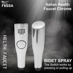 Fossa Italian Health Faucet Bidet Sprayer for Toilet, Handheld Sprayer Cloth Diaper Sprayer Set - ABS (Chrome Finish) | (with Hose Pipe & Hook) Fossa Home