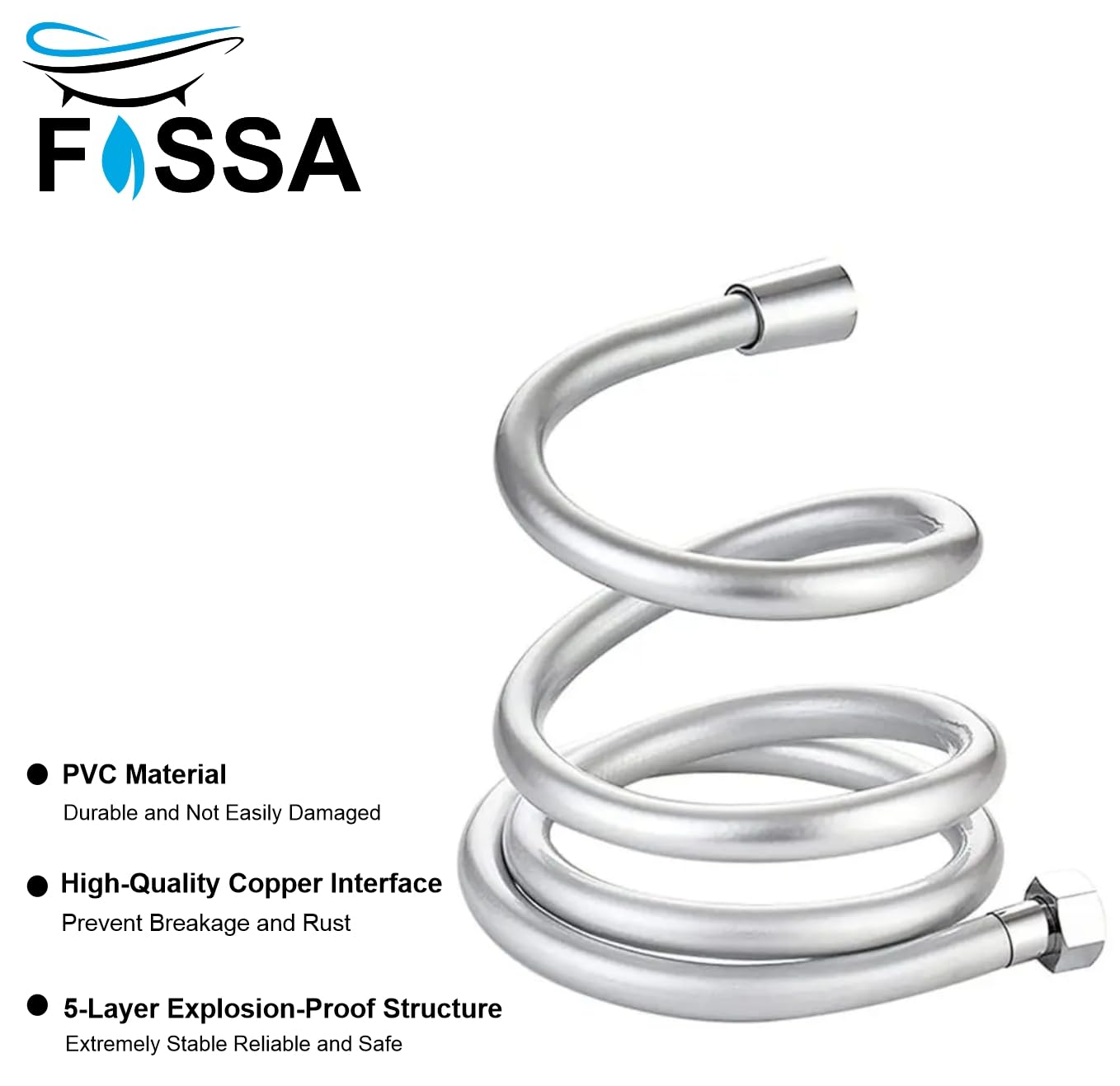 Fossa Italian Heath Faucet Handheld Bidet Sprayer for Toilet, Cloth Diaper Sprayer for Toilet, Health Faucet with 1 Mtr Hose Pipe,Hook (Chrome Finish) Fossa Home