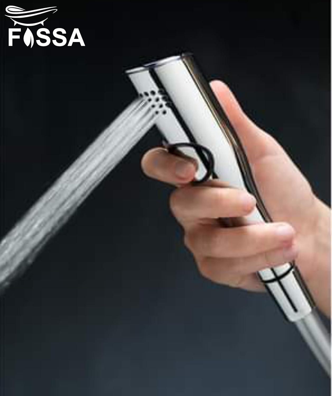 Fossa Italian Heath Faucet Handheld Bidet Sprayer for Toilet, Cloth Diaper Sprayer for Toilet, Health Faucet with 1 Mtr Hose Pipe,Hook (Chrome Finish) Fossa Home