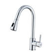 Fossa Kitchen Sink Mixer Tap with Pull Down Sprayer, Single Handle High Pull Out Kitchen Taps, Single Level Stainless Steel (Chrome) Fossa Home