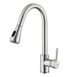 Fossa Kitchen Sink Mixer Tap with Pull Down Sprayer, Single Handle High Pull Out Kitchen Taps, Single Level Stainless Steel Silver ( Light weight ) Fossa Home