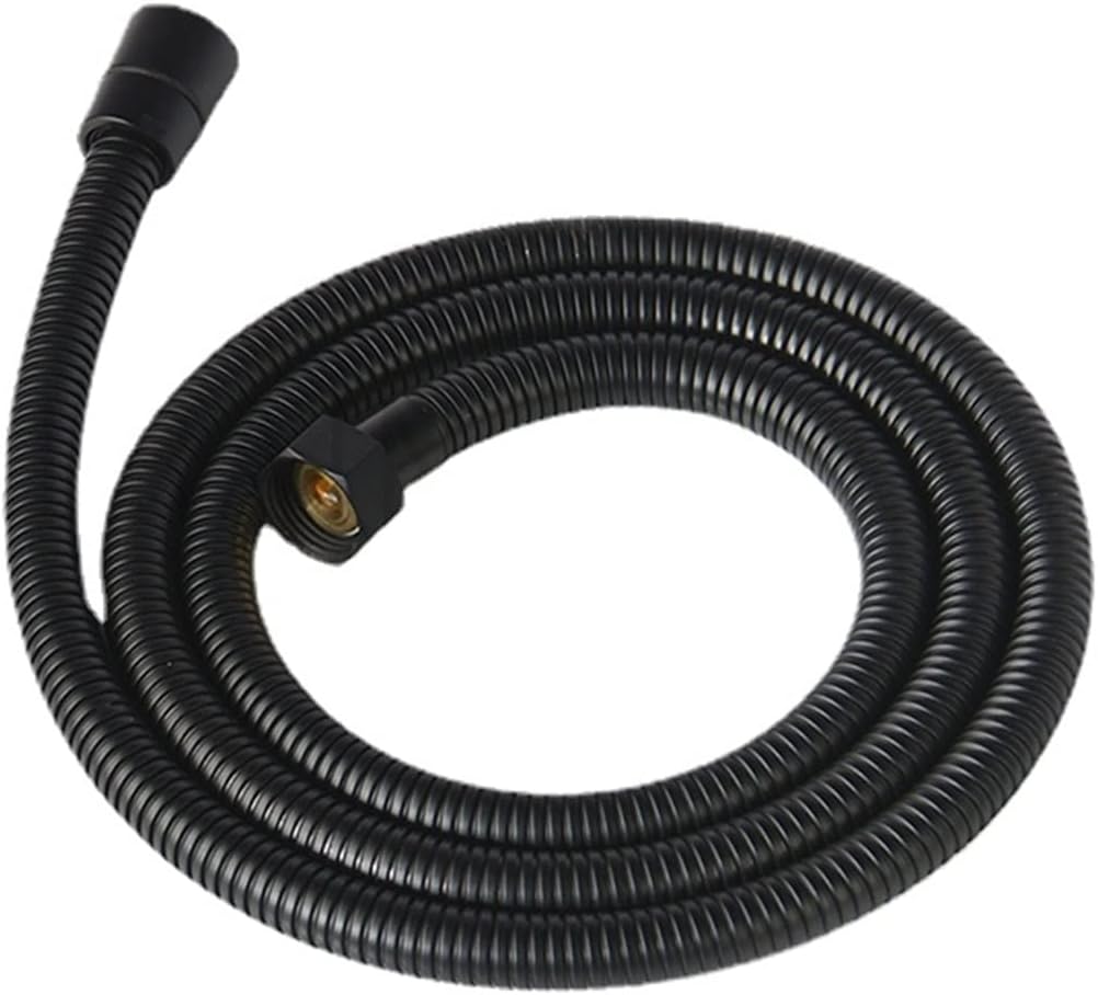 Fossa Large Bore Shower Hose 1m -Supper Low Water Pressure Boosting Shower Hoses with Chrome, Universal Anti-Kink and Leak-Proof color (Black) Fossa Home