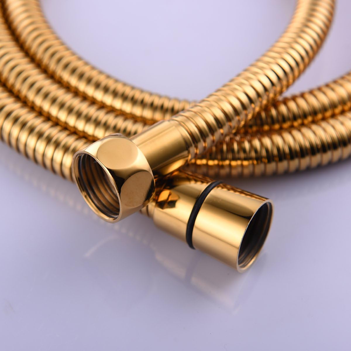 Fossa Large Bore Shower Hose 1m -Supper Low Water Pressure Boosting Shower Hoses with Chrome, Universal Anti-Kink and Leak-Proof color (Gold) Fossa Home
