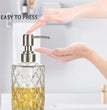 Fossa Glass Soap Dispenser - Refillable Wash Hand Liquid, Dish Detergent, Shampoo Lotion Bottle with Brushed Nickel Pump Holder, Ideal for Bathroom Countertop, Kitchen, Laundry Room GSD-001 - Fossa Home 