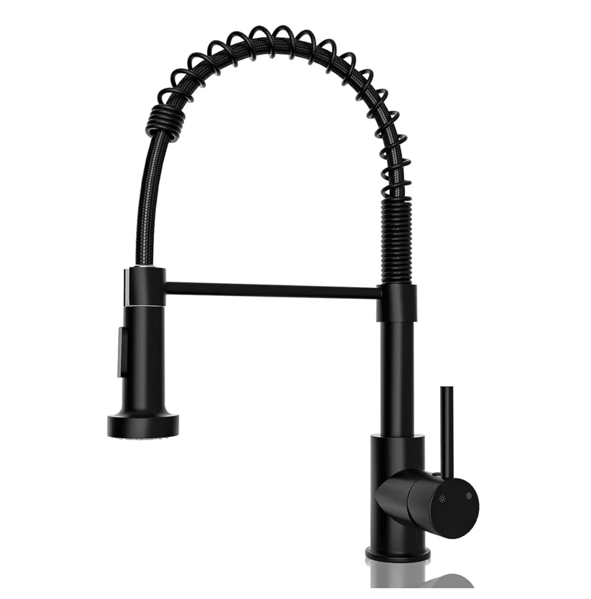 Fossa Pull Down Sprayer, Kitchen Mixer Tap 360° Swivel, Commercial Kitchen Faucet Single Handle Mixer Tap with 2 Spray Modes Brushed Black Fossa Home