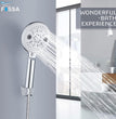 Fossa Shower Head Powerful Flow with 1.5m Chrome Shower Hose Pressure Boosting Shower Head Spray with 5 Modes Water Saving Bathing for Adults Children Pets Home and Gym Use - Fossa Home 