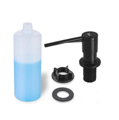 Fossa Soap Dispenser for Kitchen Sink ABS Plastic Built in Sink Soap Dispenser with Refillable Bottle 300ml Capacity Brushed Nickel (Black) Fossa Home