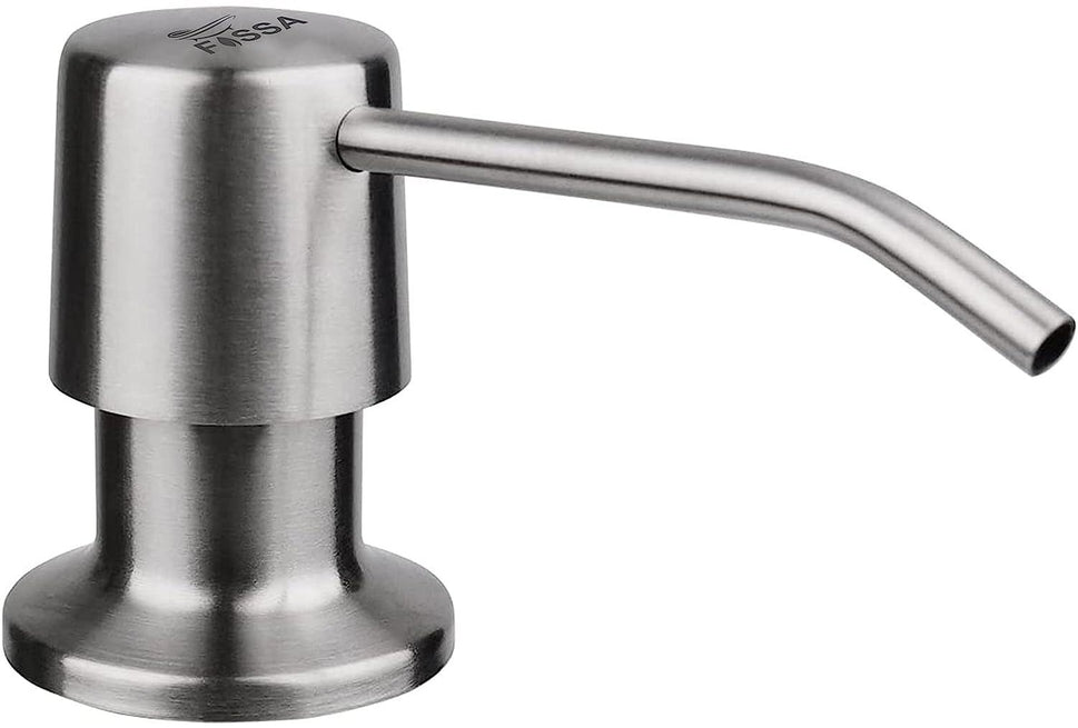 Fossa Soap Dispenser for Kitchen Sink Stainless Steel Built in Sink Soap Dispenser with Refillable Bottle 300ml Capacity Brushed Nickel - Fossa Home 