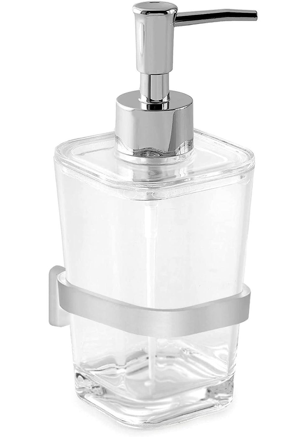 Fossa Unbreakable Clear Square Bathroom Soap Dispenser Crystal Clear Unbreakable| Sturdy and Elegant Construction Makes it Perfect for Kitchen or Bathroom | Shatter-Proof, Durable and Compact Design - Fossa Home 