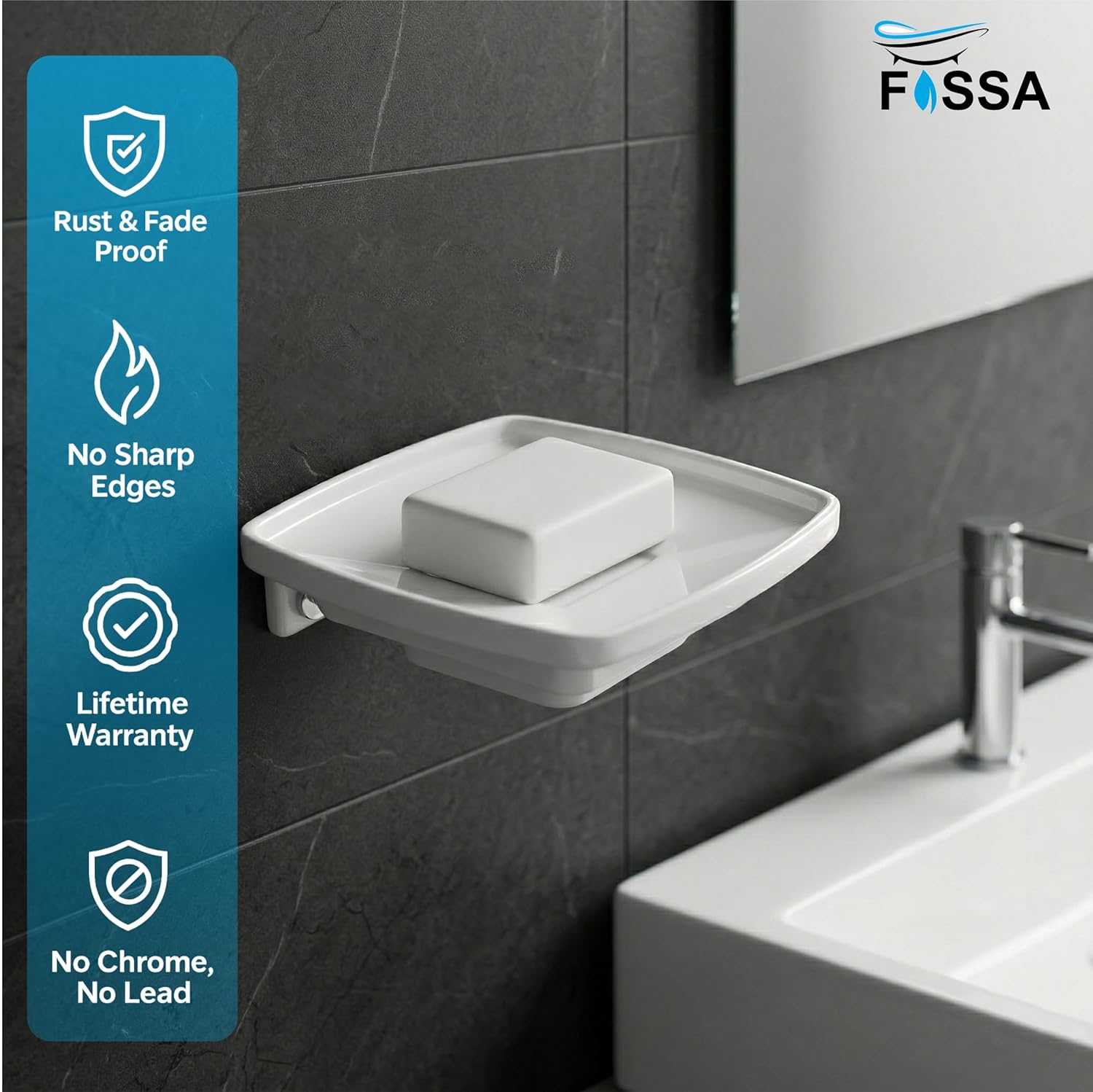 Smooth, glossy surface with the look of ceramic.