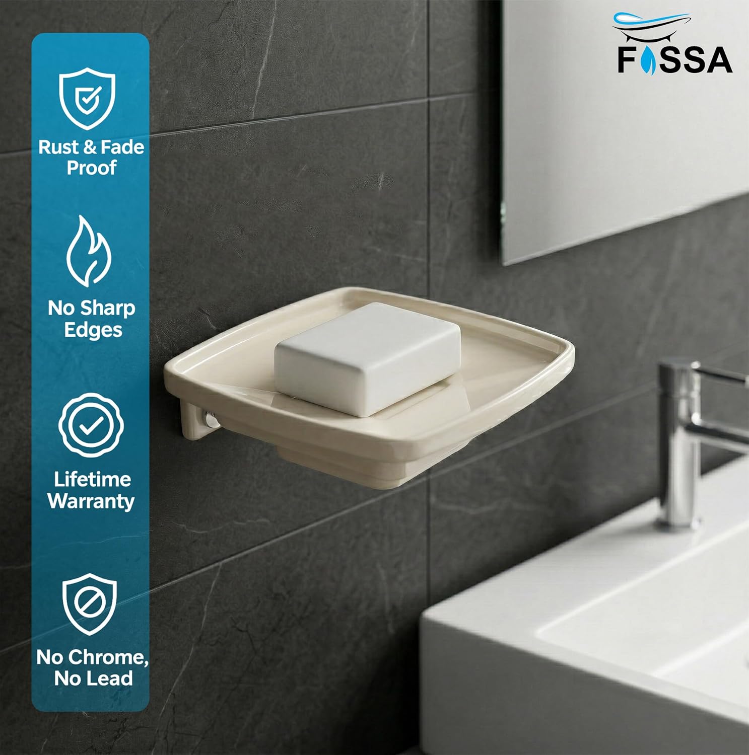 Smooth surface mimics the elegance of ceramic with added durability.