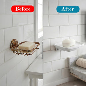 Perfect for sink counters, shower niches, or wash areas.