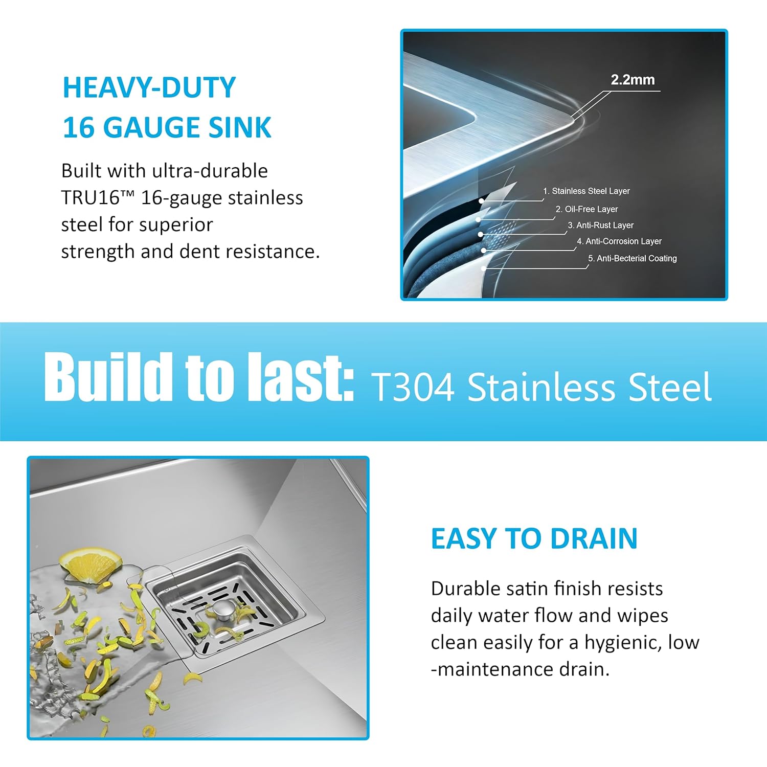 • Elegant Silver Stainless Steel Finish
