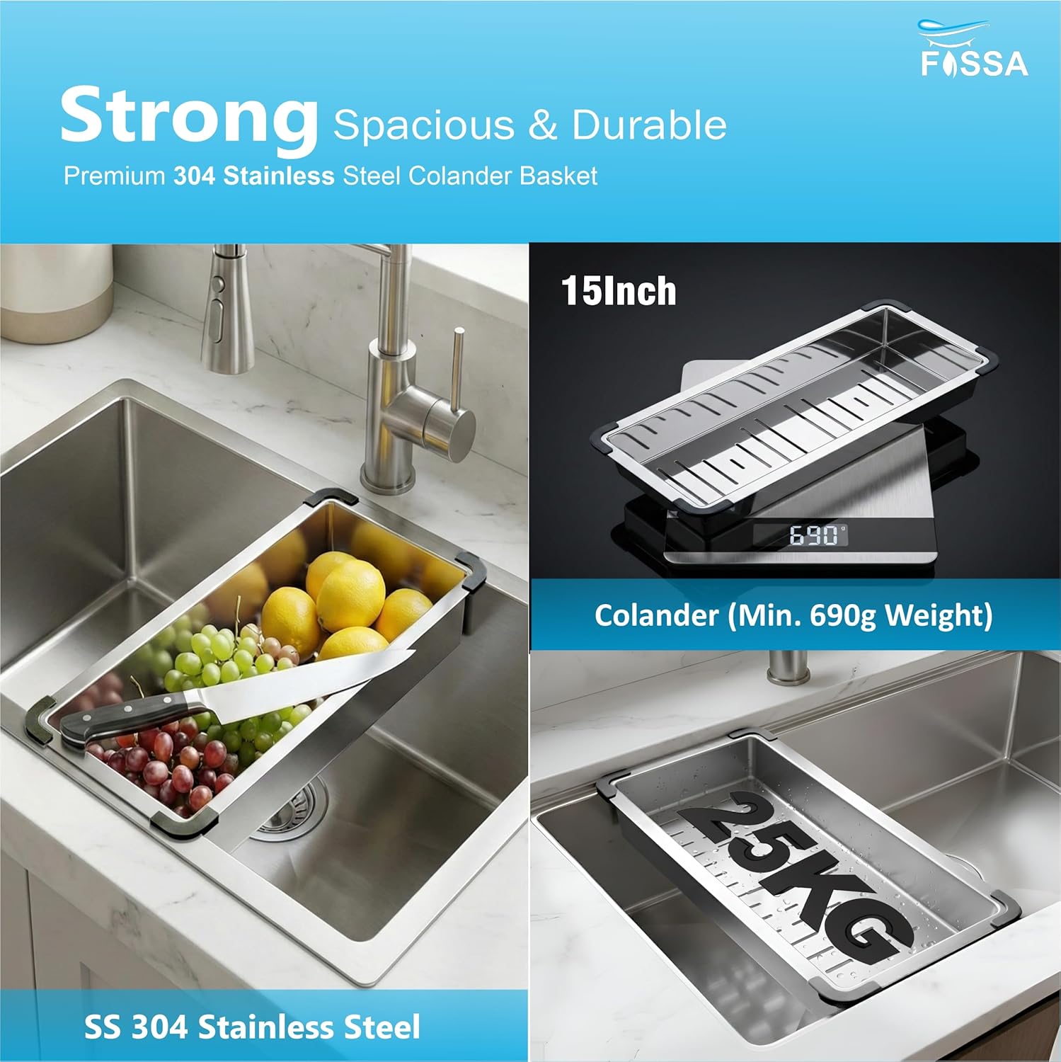 "Aqua 304 Handmade Sink in a Modern Kitchen 