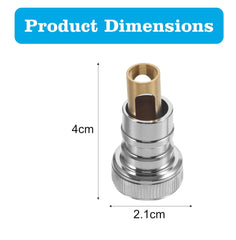 Fossa Brass Threaded Tap Adapter for 1/2" & 3/4" Threaded Taps - Silver (Chrome Finish)
