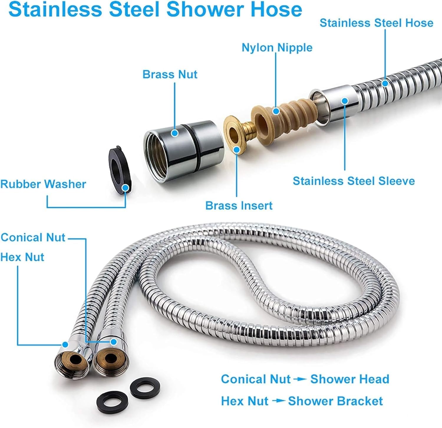 Fossa Dezire Rain Hand Shower, Handheld showers Chrome Finish (Only Hand Shower)