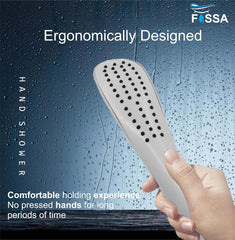 Fossa Dezire Rain Hand Shower, Handheld showers with 1.5 Meter Hose Pipe Stainless Steel and Hook, Chrome Finish (Hand Shower Set)