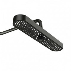 Fossa Helios ABS Shower Head 48cm, Luxury Rainfall Overhead Shower for Bathroom, 3 Water Flow Modes, High Pressure Air Boost, 360° Rotation, Self-Cleaning Silicone Nozzles, Durable Black