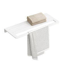 Fossa Space-Saving Wall Mounted Towel Shelf – Foldable Chrome Towel, Durable Bathroom Accessories, Rust Resistant & Stylish Bathroom Fittings | White (Quartz Ceramic) - Fossa Home 