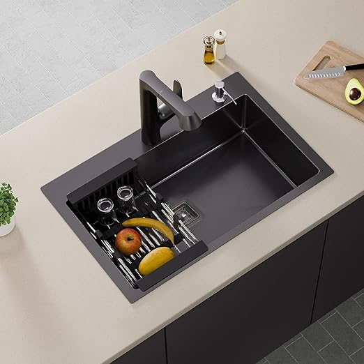 black matte finish kitchen sink 