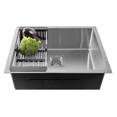 single bowl kitchen sink, deep stainless steel, modern compact, spacious, matte finish top mount, under, easy clean, rust resistant, scratch, noise reducing, for small kitchens, large, renovation, modern design, 304 