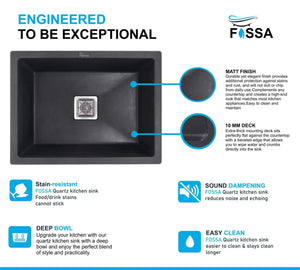 quartz single bowl sink, composite granite, modern scratch resistant, heat, stain proof, noise reduction, elegant design, deep, easy clean, stylish, contemporary fixtures, renovation, under mount, top, large capacity, seamless, long lasting, hygienic surface, food safe, workstation, multifunctional, home improvement, to impact, smooth 