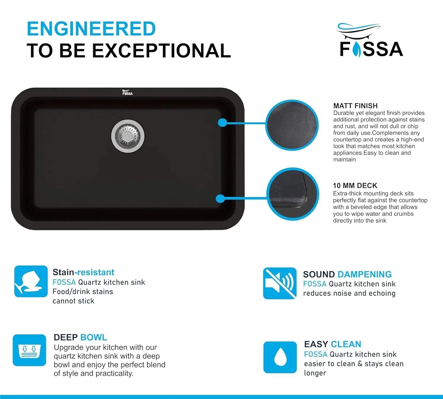 quartz single bowl sink, composite granite, modern scratch resistant, heat, stain proof, noise reduction, elegant design, deep, easy clean, stylish, contemporary fixtures, renovation, under mount, top, large capacity, seamless, long lasting, hygienic surface, food safe, workstation, multifunctional, home improvement, to impact, smooth 