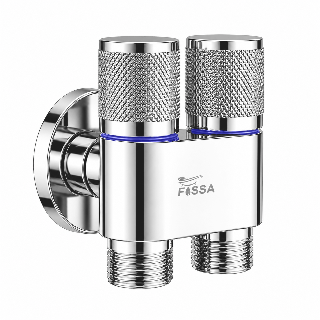 2 Way Galaxy Silver SS Washing Machine Angle Valve Without Nozzle